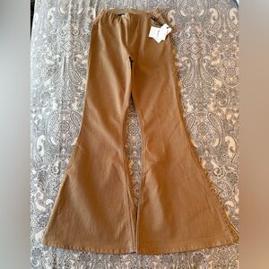 Forever 21 Tan Denim Flare Pants